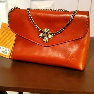 Patricia Nash Leather Adjustable Chainlink Purse